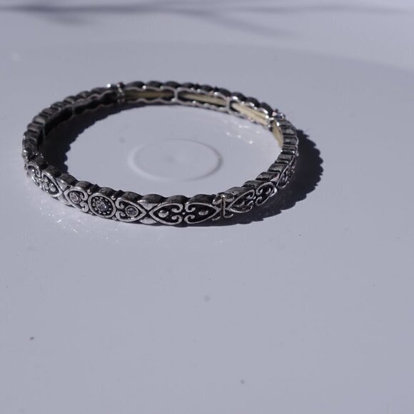 Women`s silver tone stretch bracelet. 2 1/8 inches - Picture 2 of 2